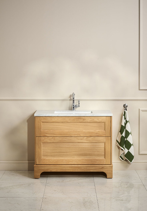 Kensington Vanity Unit 100 Natural Oak Floorstanding For Work Top (1)