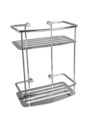 D-Shaped 2-Tier Shower Basket Chrome