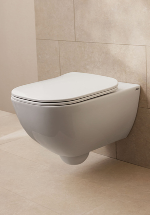 Toalettstol vägghängd blank vit (1)