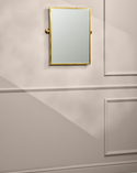 Framed Swivel Mirror Polished Brass (2)