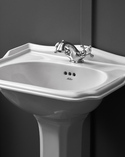 Classic Square Large Basin Set With Pedestal White (6)