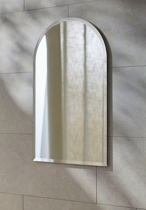 Arched Bathroom Mirror with Bevelled Edge Signature
