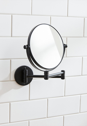 Wall Mounted Mirror Matt Black