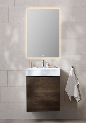 Möbelpaket 60 Mörk Ek Spegel Ambient format Bloc handfat