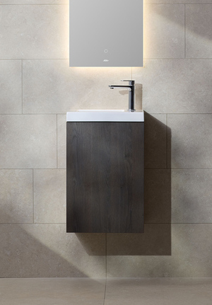 Vanity Unit New York 40 for full cover basin, Dark Oak with left hung door