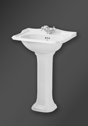 Classic Square Large Basin Set With Pedestal White (1)