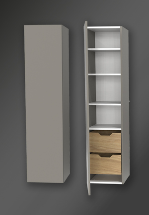 Förvaringsskåp City Pebble Greige Vänster