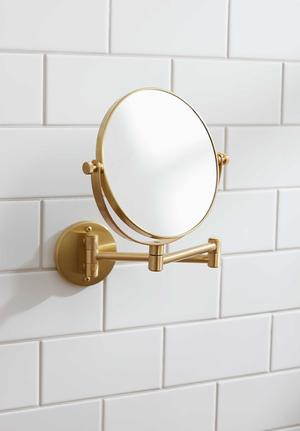 Wall Mounted Mirror Brushed Brass