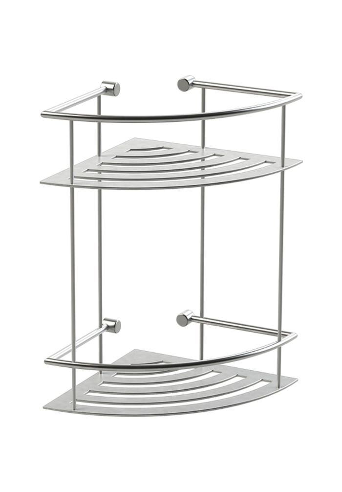 Corner 2Tier Shower Shelf Chrome Miller Bathroom
