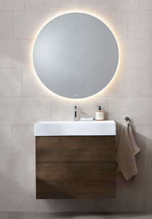 Möbelpaket 80 Mörk Ek Spegel Ambient rund Bloc handfat