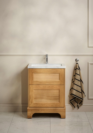 Kensington Vanity Unit 60 Natural Oak Floorstanding For Work Top (1)