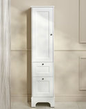 Tall Cabinet Kensington Left Hand Door Freestanding White (1)