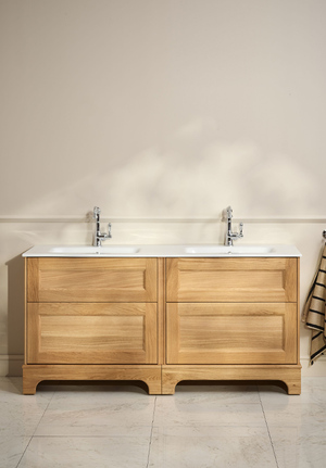 Kensington Vanity Unit 160 Natural Oak Floorstanding (1)