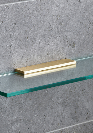 Glass Shelf Bracket Signature Brushed Brass (1)
