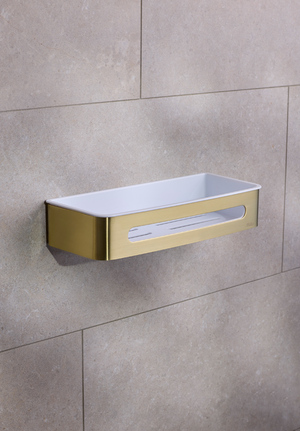 Shower Basket Brushed Brass, White liner Signature
