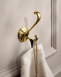 Stockholm Double Robe Hook Polished Brass (2)