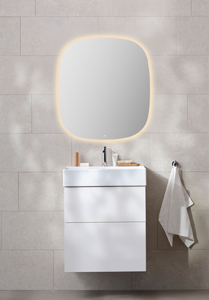 Möbelpaket 60 Vit Spegel Ambient Oval 70x80 Bloc handfat