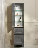 Tall Cabinet Kensington Left Hand Door Freestanding Dark Grey (2)