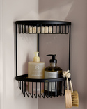 Corner Basket Two Tier Matt Black (2)