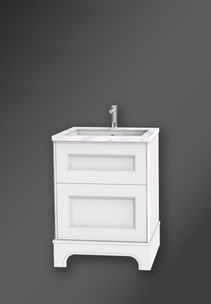 Kensington Vanity Unit 60 White Floorstanding For Work Top (1)