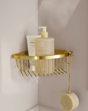 Signature Corner Shower Basket Brushed Brass (3)