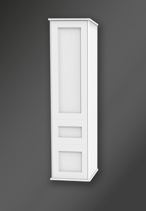 Kensington Tall Cabinet With 2 Drawers Left Hand Door Wall Hung White