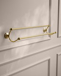 Stockholm Double Towel Rail 720mm Polished Brass (1)