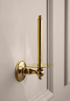 Stockholm Spare Toilet Roll Holder Polished Brass (1)
