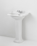 Classic Square Small Basin Set With Pedestal White (4)