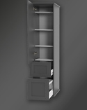 Kensington Tall Cabinet With 2 Drawers Left Hand Door Wall Hung Dark Grey (2)