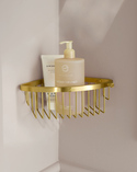 Signature Corner Shower Basket Brushed Brass (2)