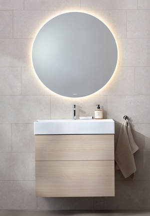 Möbelpaket 80 Ljus Ek Spegel Ambient rund Bloc handfat