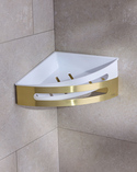 Corner Shower Basket Brushed Brass, White liner Signature (3)