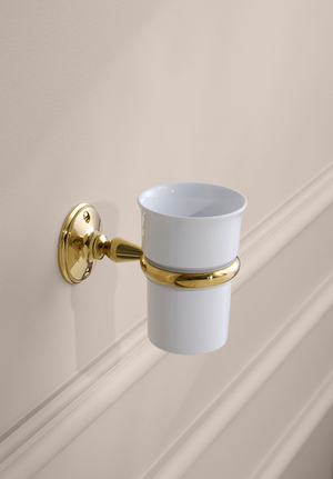 Stockholm Ceramic Tumbler Holder Polished Brass (1)