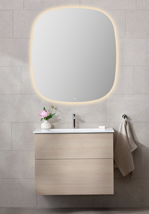 Möbelpaket 80 Ljus Ek Spegel Ambient Oval 90x100 Edge handfat