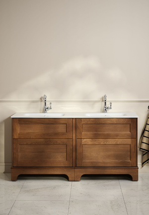 Kensington Vanity Unit 160 Warm Oak Floorstanding (1)