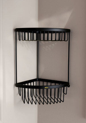 Corner Basket Two Tier Matt Black (1)