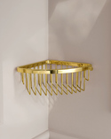 Signature Corner Shower Basket Polished Brass (1)