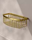 Signature D-Shaped Shower Basket Brushed Brass (2)