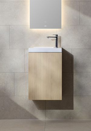 Vanity Unit New York 40 for full cover basin, Light Oak with left hung door