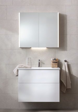 Möbelpaket 80 Vit spegelskåp Edge handfat