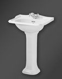 Classic Square Large Basin Set With Pedestal White (1)