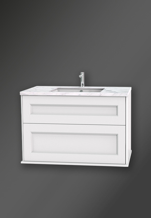 Kensington Vanity Unit 100 White Wall Hung For Work Top (1)