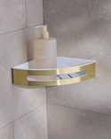 Corner Shower Basket Brushed Brass, White liner Signature (2)