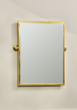 Framed Swivel Mirror Polished Brass (1)