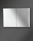 City Mirror Cabinet Double Door 100 Pebble Greige Linear LED