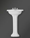 Classic Square Small Basin Set With Pedestal White (3)