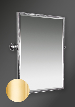 Framed Swivel Mirror Polished Brass