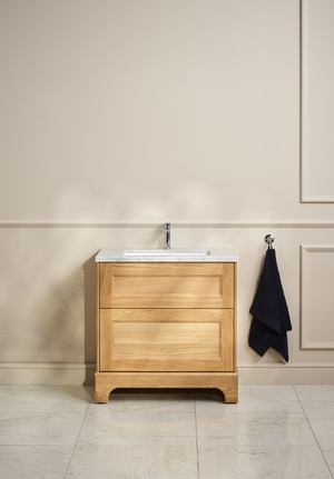 Kensington Vanity Unit 80 Natural Oak Floorstanding For Work Top (1)