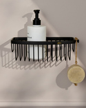 Signature D-Shaped Shower Basket Matt Black (4)